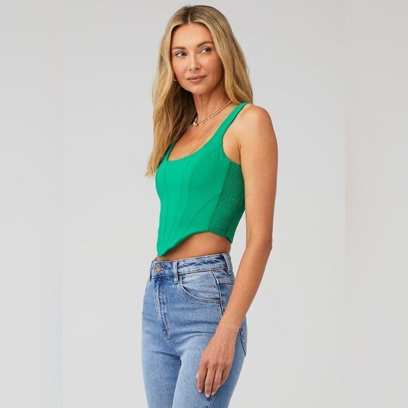 Amanda Uprichard Women's Fisher Top in Jungle Green Size Medium - Picture 2 of 7